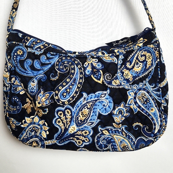 Vera Bradley Retired Blue and Tan Paisley print Shoulder Bag w wallet - Picture 4 of 9